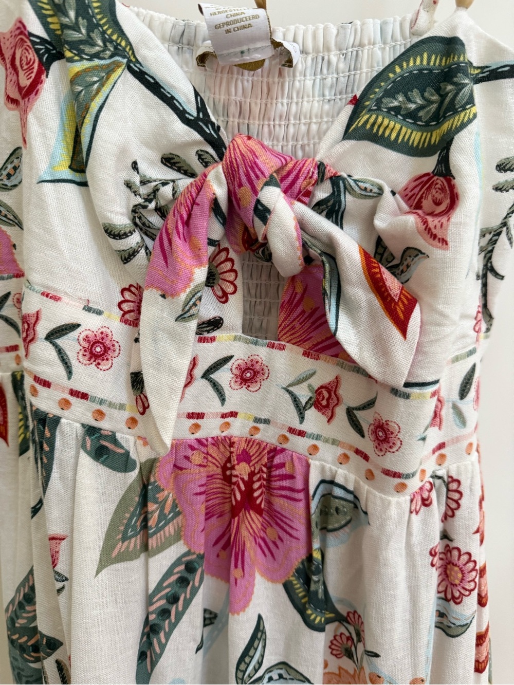House of Harlow 1960 White Maxi Dress with Pink & Green Floral Print - Picture 2 of 9
